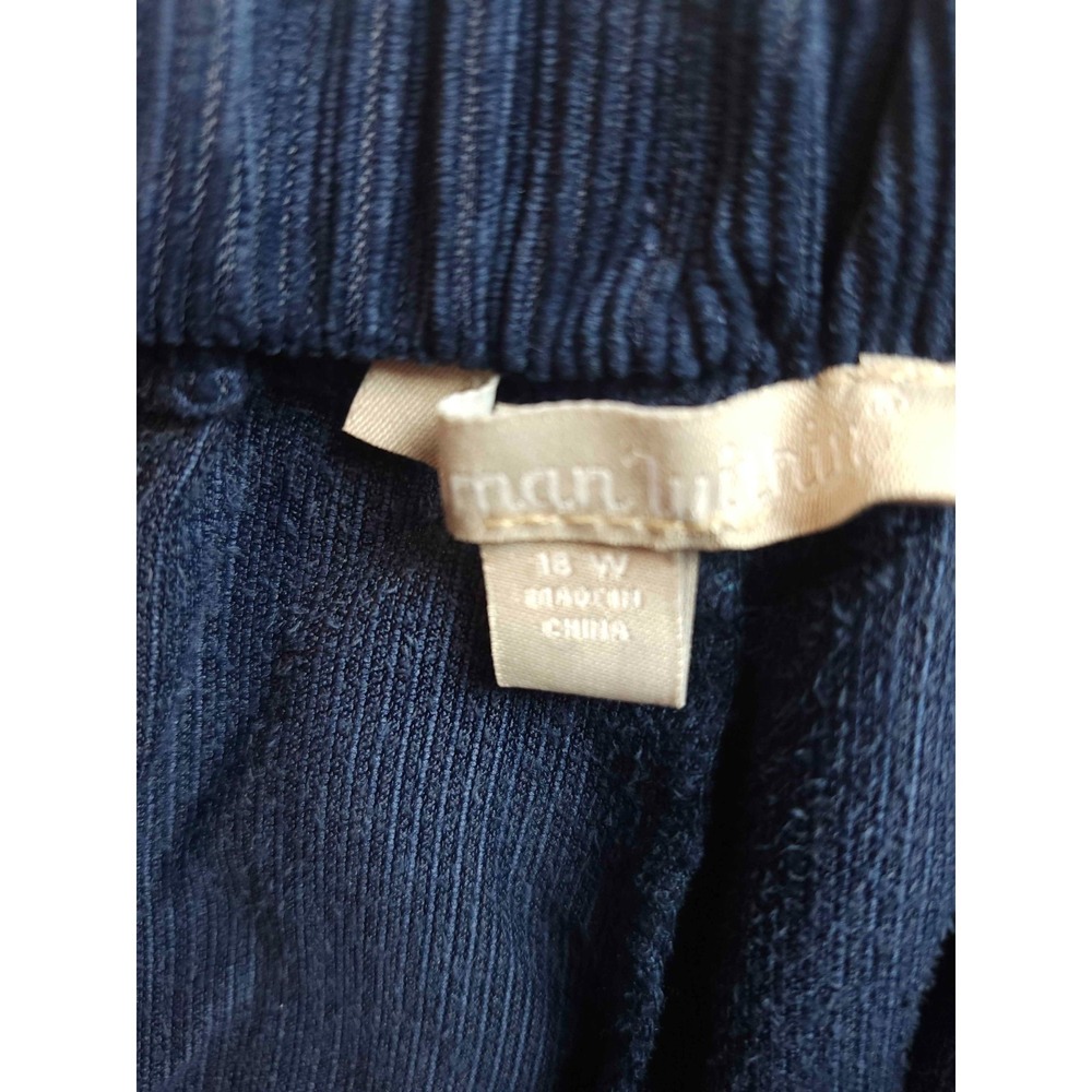Woman Within Pants Womens Size 18W Navy Blue Corduroy Straight Ankle Casual - Picture 5 of 6
